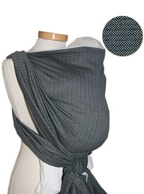 Storchenwiege Babytragetuch Leo grau - 4,60m