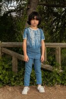 Hose mit Hosentr&auml;ger Musselin blau