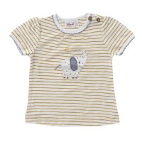 T-Shirt Elefant gestreift gelb-wei&szlig;