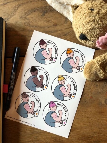 Stickerbogen A5 Gut Genug