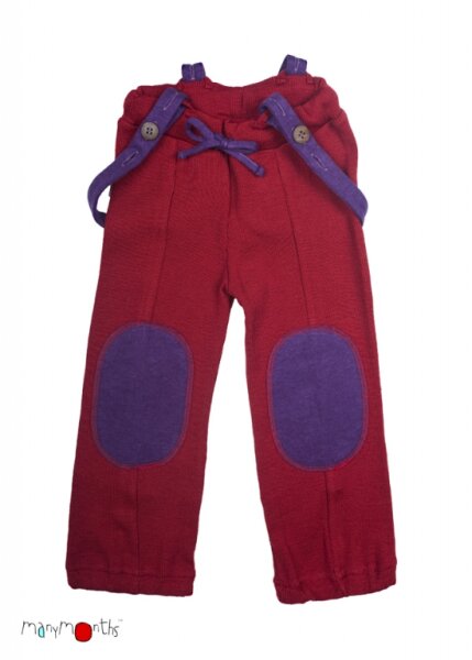 Manymonths Trägerhose Merino Raspberry Red