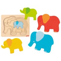 Schichtenpuzzle Elefant pastell