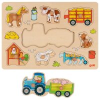 Steckpuzzle Traktor mit Anh&auml;ngern
