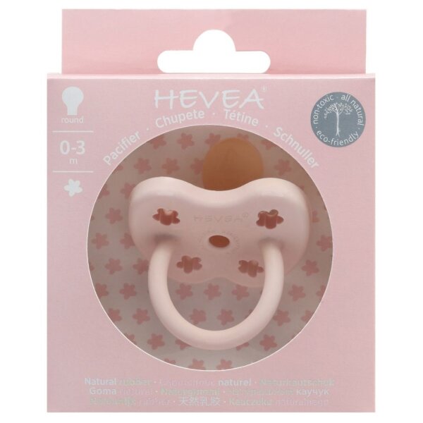 Hevea Naturkautschuk Schnuller Blume powder pink rund
