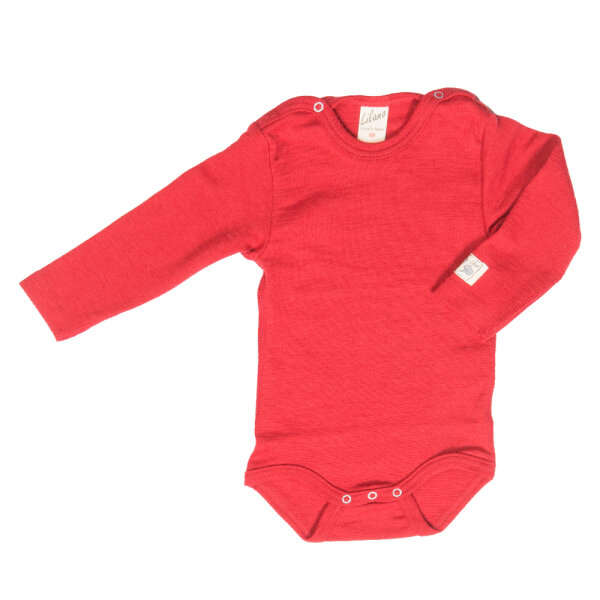 Body Langarm Wolle/Seide rot
