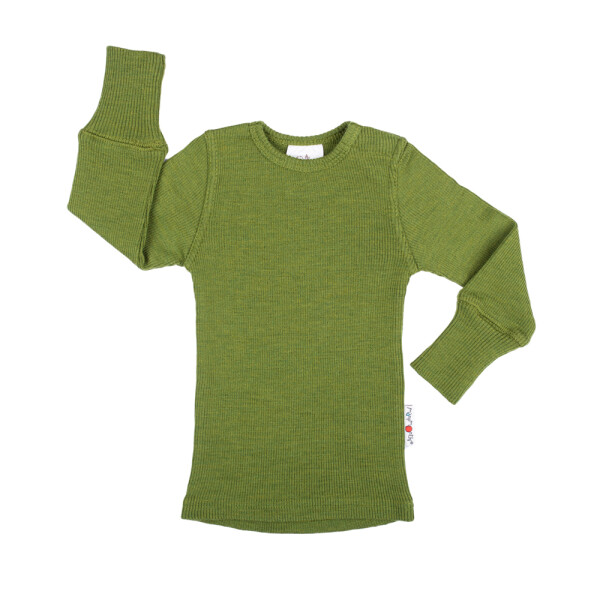 Manymonths Wool Shirt Langarm Garden Moss Green