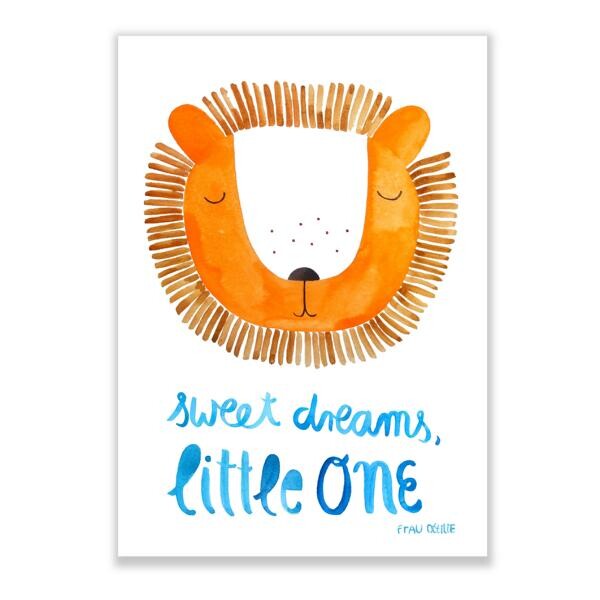 Poster Löwe Sweet Dreams DIN A4