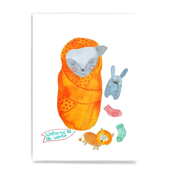 Postkarte Welcome To The World Baby