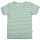 T-Shirt Wolle/Seide geringelt aqua - 98/104