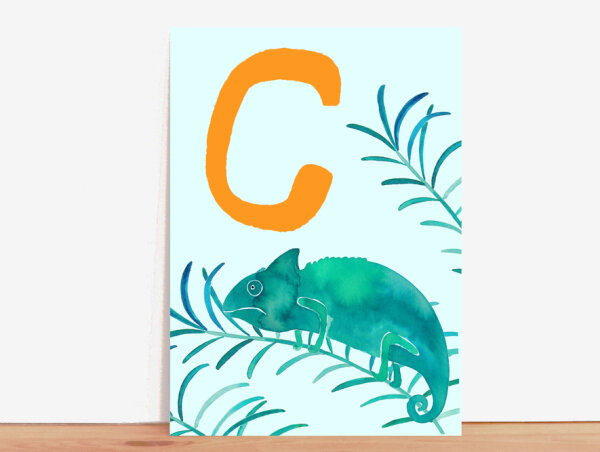 ABC-Karte C wie Chamäleon