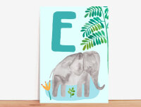 ABC-Karte E wie Elefant