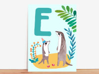 ABC-Karte E wie Erdmännchen