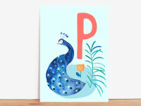 ABC-Karte P wie Pfau