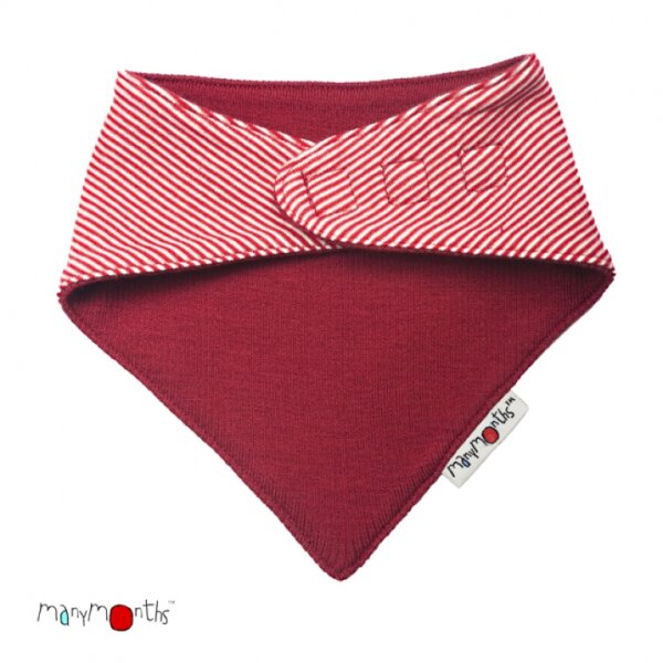 Manymonths Halstuch Wolle raspberry red/red stripes