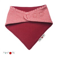 Manymonths Halstuch Wolle raspberry red/red stripes