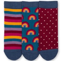 Kindersocken 3er Pack Regenbogen - 36-38