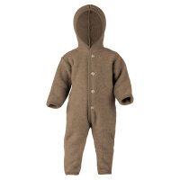 Overall Wollfleece mit Kapuze walnuss-melange