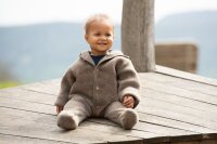 Overall Wollfleece mit Kapuze walnuss-melange