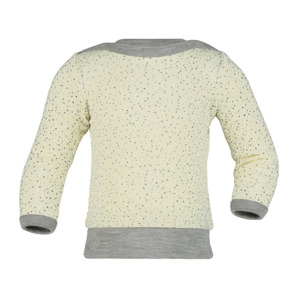 Pulli Wolle/Seide natur bedruckt Punkte