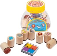 Stempel-Set Wilde Tiere 8 Stempel &amp; 1 Stempelkissen
