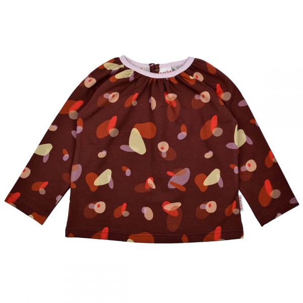 Shirt Amber 3/4-Arm Tupfen lila-braun