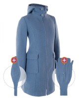Mamalila Kapuzenmantel f&uuml;r zwei misty blue