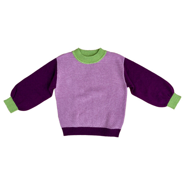 Delia Strickpullover gemustert aubergine - 122