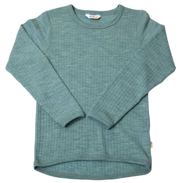 Basic Shirt Wolle aqua melange - 86/92