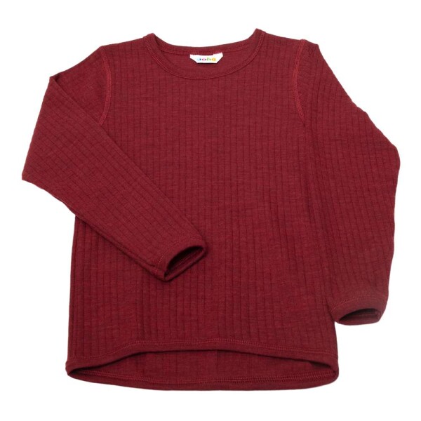Basic Shirt Wolle bordeaux - 86/92