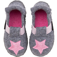 Hausschuhe Wolle stars grau - 34