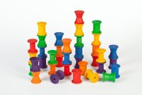 36 Holzspulen Regenbogen