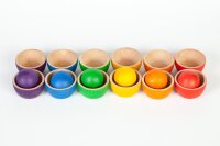 Set 12 Schüsseln und 6 Murmeln Regenbogen