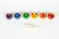 Set 6 Schüsseln und 36 Murmeln Regenbogen