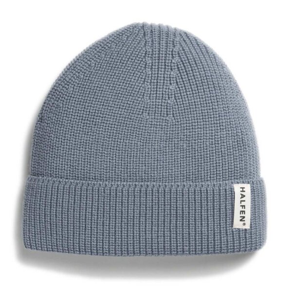 Strick-Beanie Merino rauchblau - 2