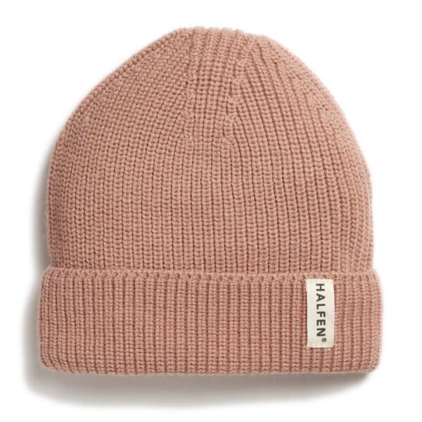 Strick-Beanie Merino rose - 1