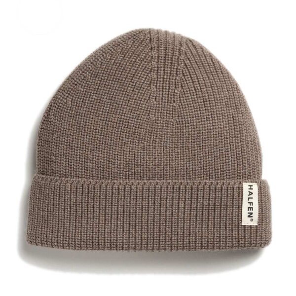 Strick-Beanie Merino nuss - 2-4 Jahre