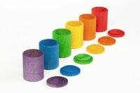 6 Becher mit Deckel Regenbogen