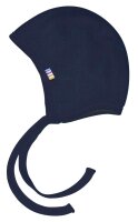 Basic Baby-Häubchen Wolle dunkelblau