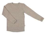 Basic Shirt Langarm Wolle sesam