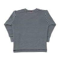 Shirt langarm mit Ellenbogen-Patches gestreift schiefergrau