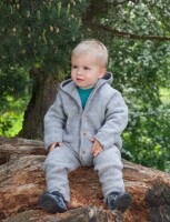 Overall Wollfleece hellgrau melange