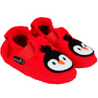 Hausschuhe Wolle smiley penguin rot - 26