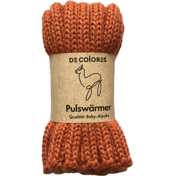 Kinderpulswärmer Alpaka papaya