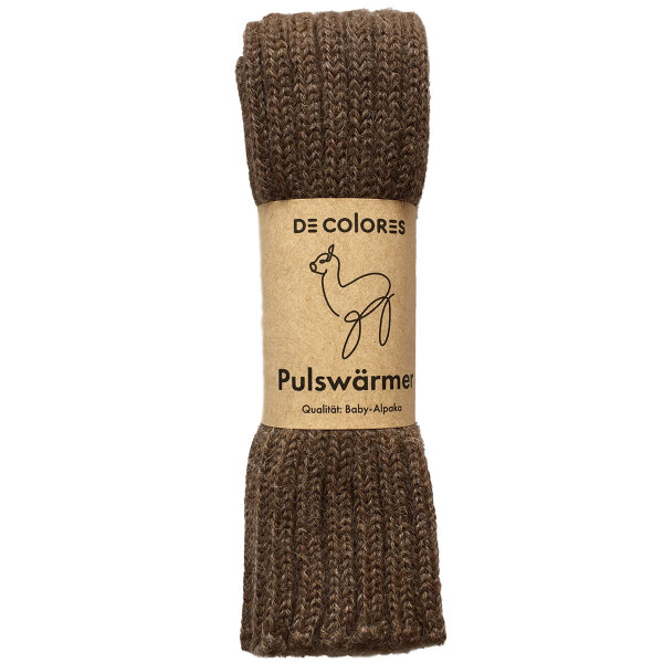 Pulswärmer Alpaka braun meliert