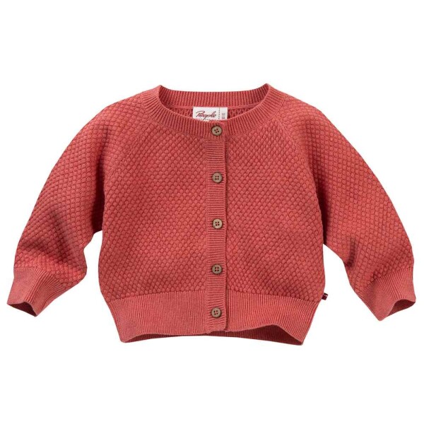 Baby-Strickjacke himbeerrot melange - 74/80