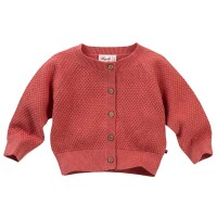 Baby-Strickjacke himbeerrot melange - 74/80