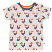 T-Shirt m. Print Peacocks Blue - 74/80