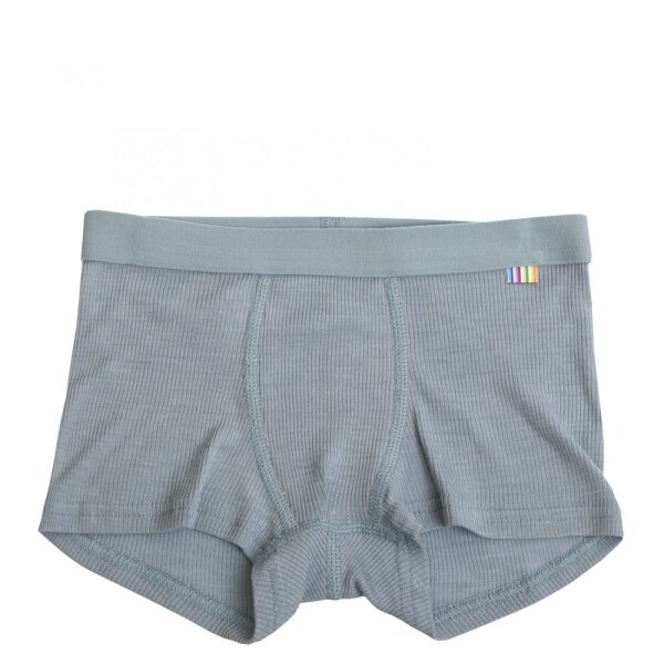 Boxershorts Wolle/Seide Ripp denimblau
