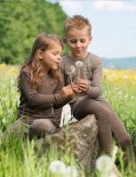 Kinder-Leggings Wolle/Seide walnuss