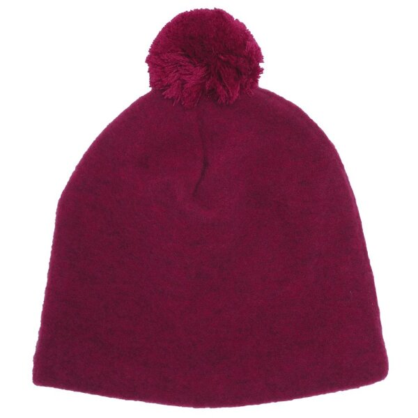 Ole Mütze Fleece m Bommel beere